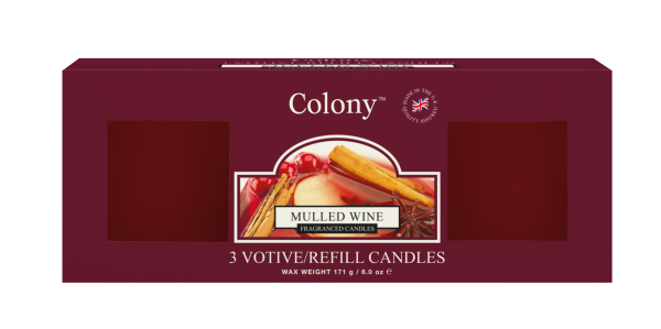 Wax Lyrical - Colony Fragranced 3 Votive Refill Box Mulled Wine
